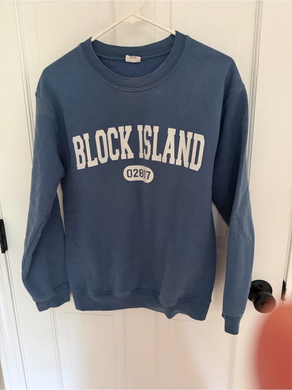 Gildan Blue "Block Island" Crewneck Sweatshirt with White Print